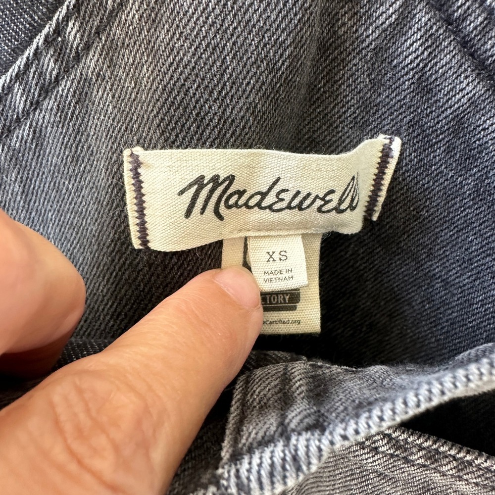 Madewell Women XS Black Denim Overalls Lunar Wash Carpenter Bib Jumpuit - Picture 4 of 4